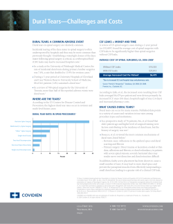 Dural Tears—Challenges and Costs