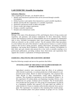 LAB EXERCISE: Scientific Investigation