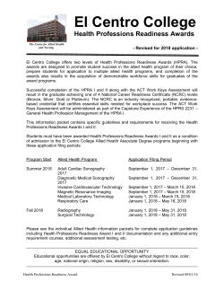 Health Professions Readiness Awards I and II