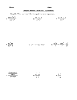 Chapter Review &ndash; Rational Expressions Simplify.