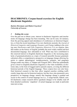 DIACHRONEX: Corpus-based exercises for English diachronic