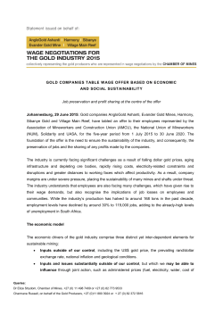 GOLD COMPANIES TABLE WAGE OFFER BASED ON ECONOMIC