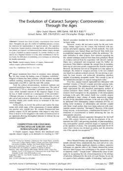 The Evolution of Cataract Surgery: Controversies Through the Ages