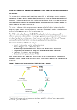Guide to Implementing WASH Bottleneck Analysis using the