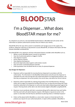 I`m a Dispenser...What does BloodSTAR mean for me
