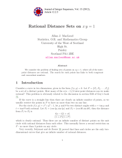 Rational Distance Sets on xy = 1