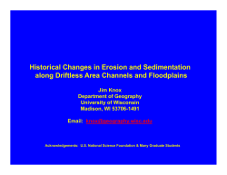 Historical Changes in Erosion and Sedimentation along