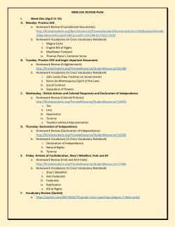 MMS EOC REVIEW PLAN I. Week One (April 11