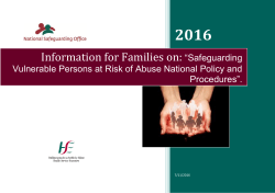Information for Families on Safeguarding Policy