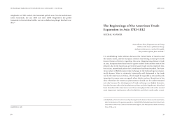 The Beginnings of the American Trade Expansion in Asia 1783&ndash;1812