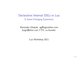 Declarative Internal DSLs in Lua - A Game-Changing