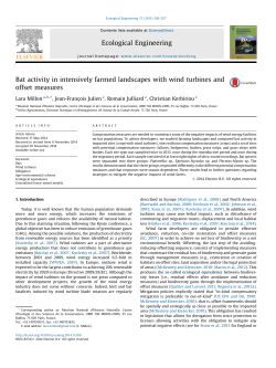 Bat activity in intensively farmed landscapes with wind turbines and