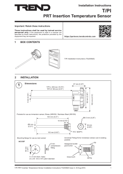 T/PI Installation Instructions - IBC Intelligent Building Controls IBC
