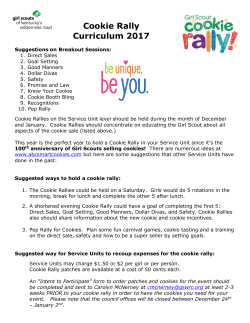 2017 Cookie Rally Curriculum - Girl Scouts of Kentucky`s Wilderness