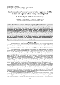 Perinatal exposure to lead acetate suppresses male reproductive