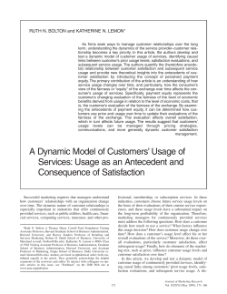 A Dynamic Model of Customers` Usage of