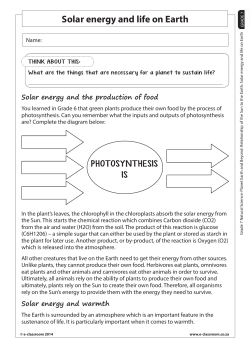 Solar energy and life on Earth - E