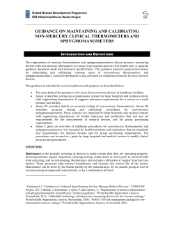 Guidance on Maintaining and Calibrating Non