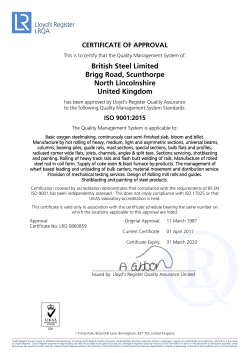 ISO 9001 - British Steel
