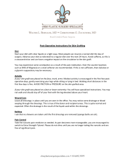 Post-Operative Instructions for Skin Grafting