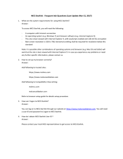 MCS Starlink - Frequent Ask Questions (Last Update Mar 15, 2017)