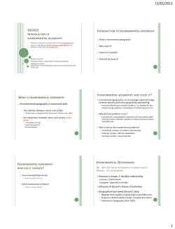 GG1022 Introduction to environmental geography