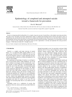Epidemiology of completed and attempted suicide: toward a