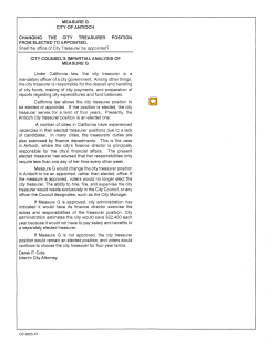 changing the city treasurer position