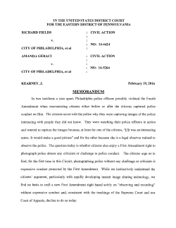 Memorandum Opinion - ACLU of Pennsylvania