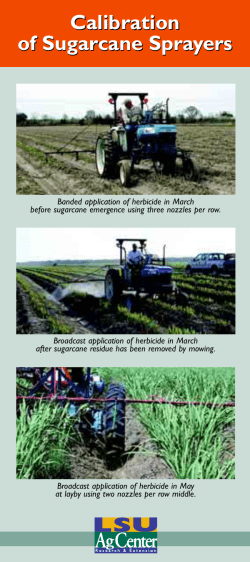 Calibration of Sugarcane Sprayers Calibration of