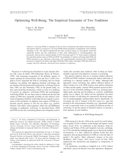 Optimizing Well-Being: The Empirical Encounter of Two Traditions