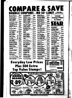 Everyday Low Prices Plus 500 Extra Top Value Stamps!