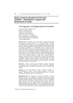 Basic economic education for the least qualified &ndash; identification