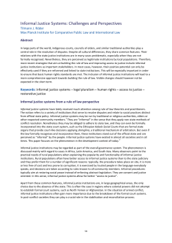 Informal Justice Systems: Challenges and Perspectives