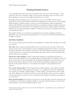 Finding Scholarly Sources