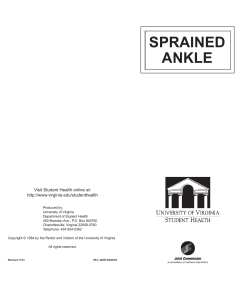 sprained ankle - University of Virginia