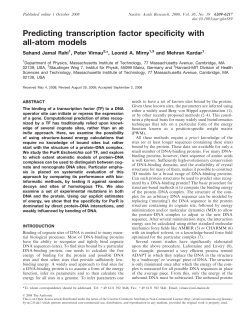 Predicting transcription factor specificity with all