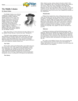 The Middle Colonies