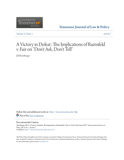 A Victory in Defeat: The Implications of Rumsfeld v. Fair on "Don`t