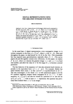 digital representations using the greatest integer function