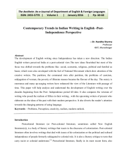 Contemporary Trends in Indian Writing in English