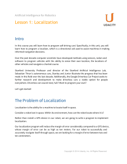 Lesson 1: Localization Intro The Problem of Localization