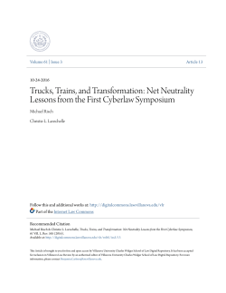 Net Neutrality Lessons from the First Cyberlaw Symposium