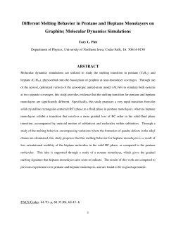 Different Melting Behavior in Pentane and