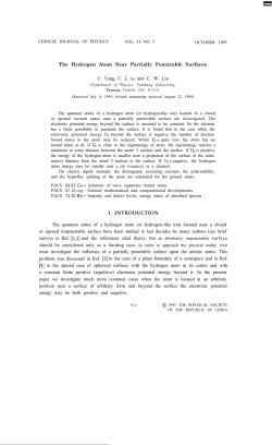 The Hydrogen Atom Near Partially Penetrable Surfaces C. Yang