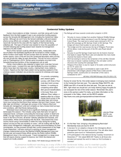 January 2016 Newsletter - Centennial Valley Association