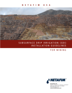 subsurface drip irrigation (sdi) installation guidelines for mining
