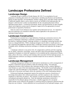Landscape Professions Defined
