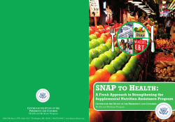 SNAP to Health: Policy Report