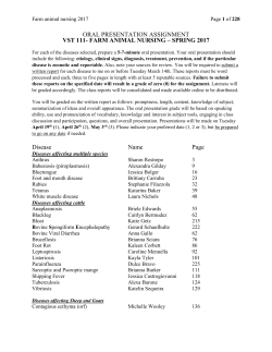 Oral presentations Spring 2017